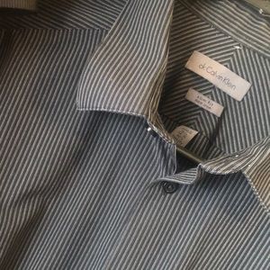 Calvin Klein Black pin stripe slim fit button down